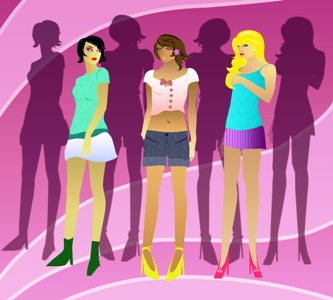 This vector graphic representative of teens and teen fashions was created and used courtesy of OzaiDesigns.com.